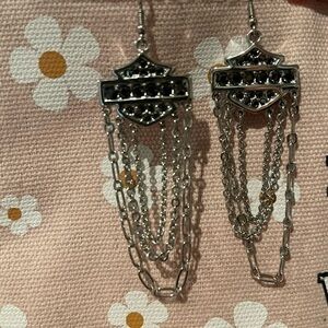 Harley-Davidson silver and marcasite earrings